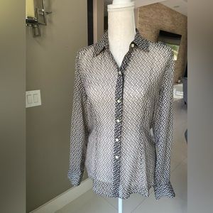 Women’s sheer button down long sleeve